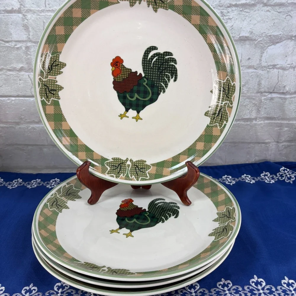 Int'l China Country Rustic Americana Rooster/chicken décor French country dinner